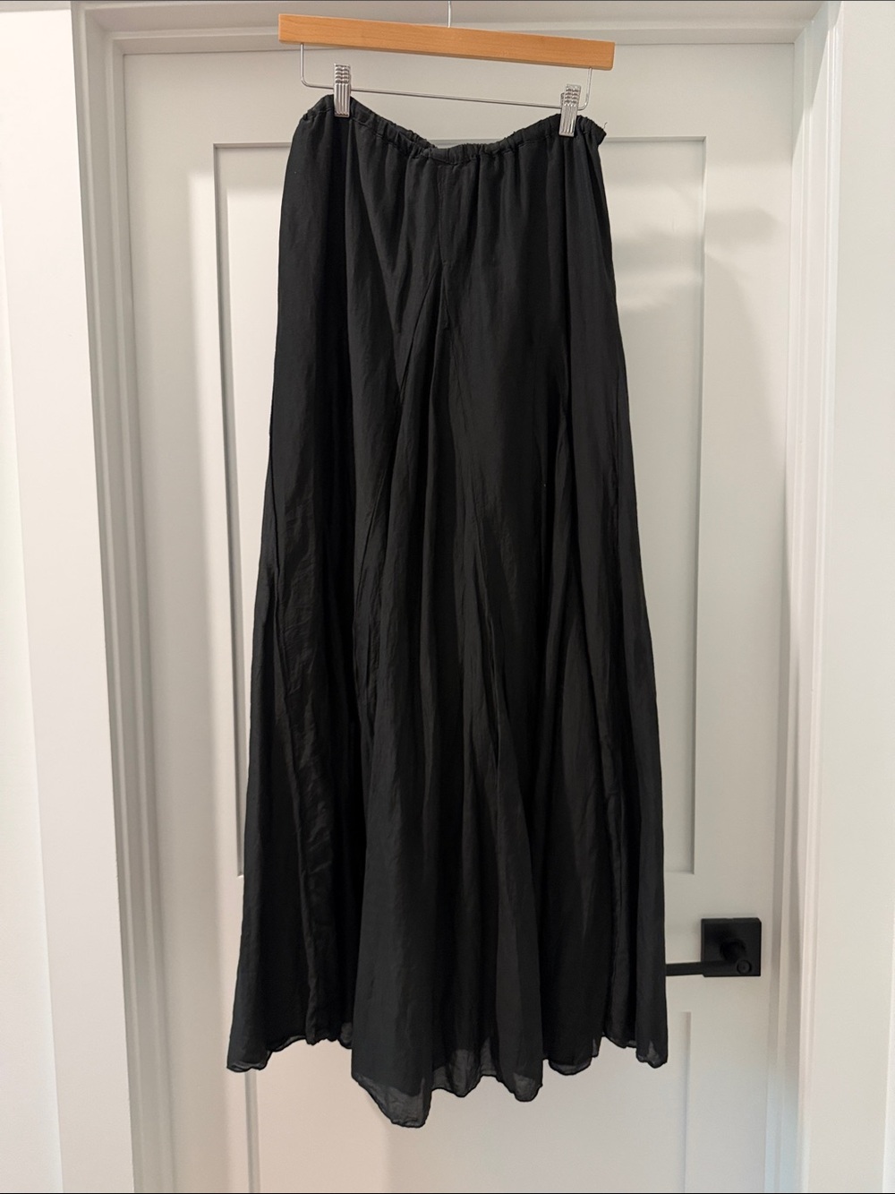 CP Shade black silk cotton Maxi Skirt